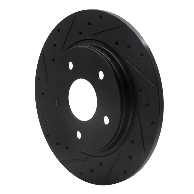 Chrysler Town & Country Brake Rotor (1) - Rear Left - R1 Concepts - Drilled & Slotted - Black - `08-`16